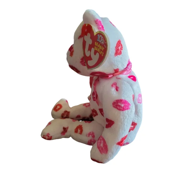 Vtg 2003 Ty Lipstick Bear Kissy Beanie Baby - Picture 3 of 12